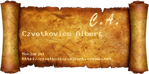 Czvetkovics Albert névjegykártya