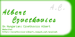 albert czvetkovics business card